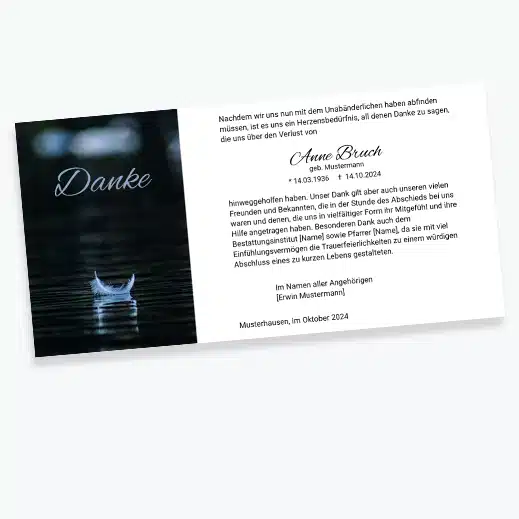 Trauerdankeskarten