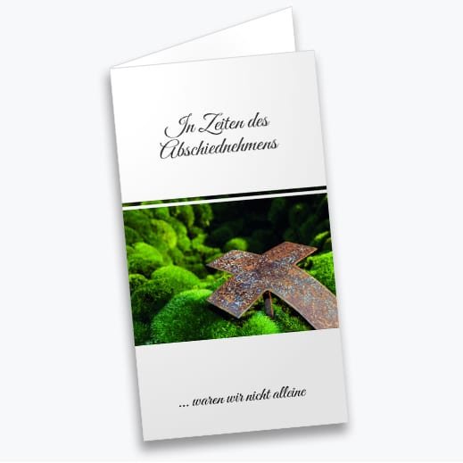 Dankeskarten Trauer mit Kreuz