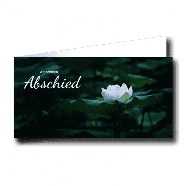 Trauerkarte Dickicht mit weißer Seerose