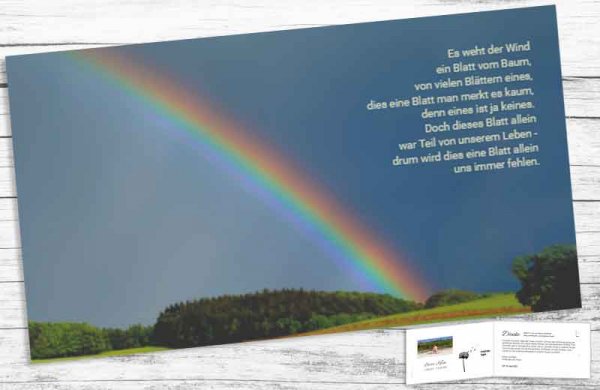 Trauerdanksagungskarte Regenbogen