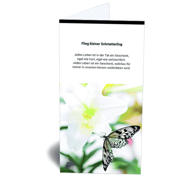 Trauerkarte Schmetterling Erinnerung an ein Kind