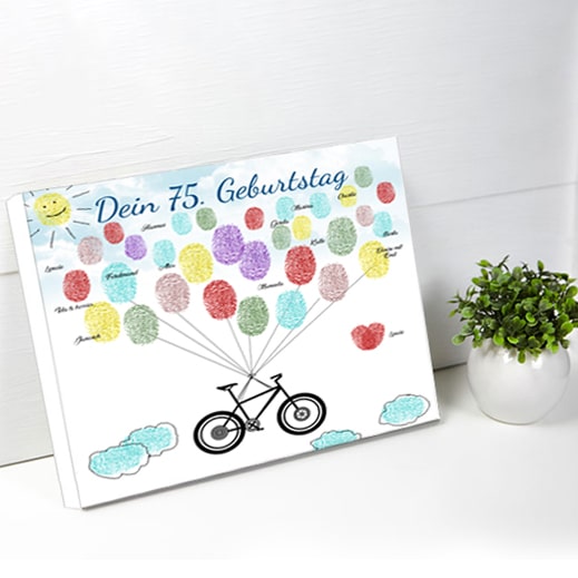 Leinwandbild Fahrrad als Geburtstagsgeschenk personalisiert