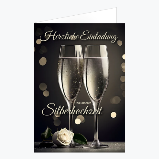 Einladungskarten Silberhochzeit online gestalten