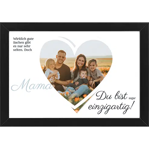 Familienfoto mit Text und Rahmen