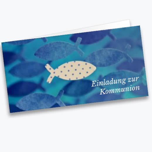 Einladungskarten Kommunion Fisch