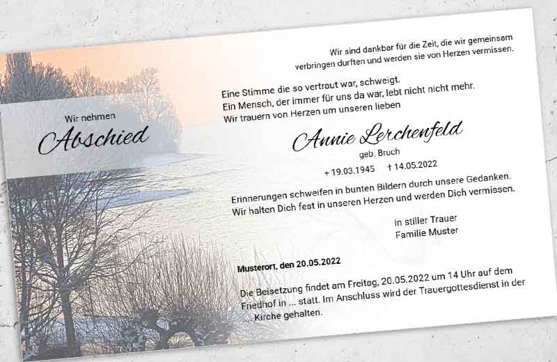 Trauerkarte Bodensee
