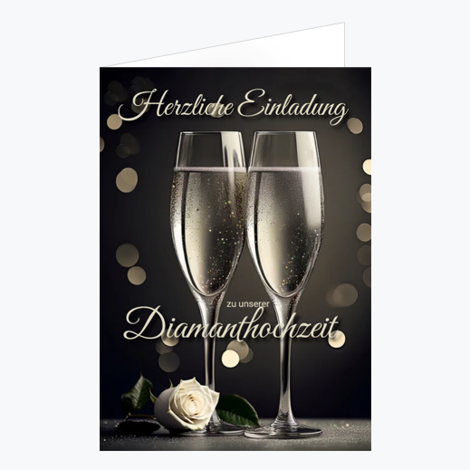Einladungskarten selbst gestalten Diamantene Hochzeit