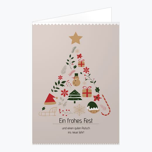 Karten mit Weihnachtsbaum