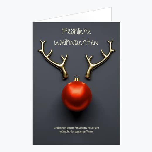 Weihnachtskarte Rudolf modern