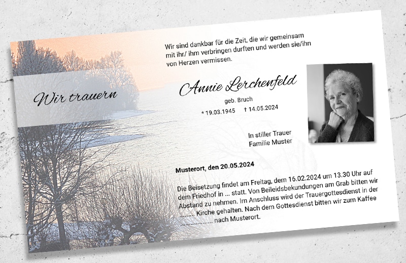Trauerkarte mit Bodensee