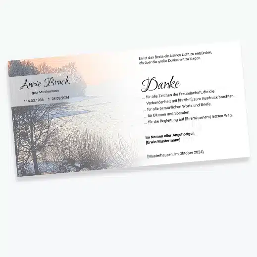 Dankeskarte Trauer Bodensee