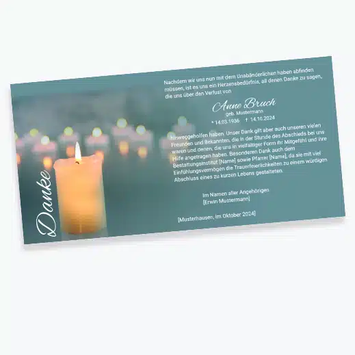 Trauerdanksagung Kerzen