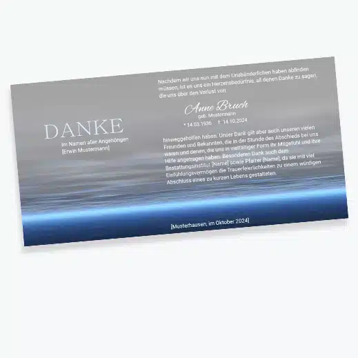 Danksagung Trauer modern