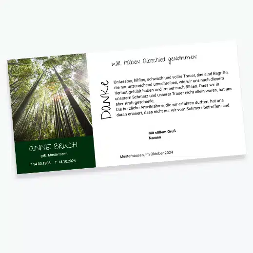 Danksagung Beerdigung selber gestalten