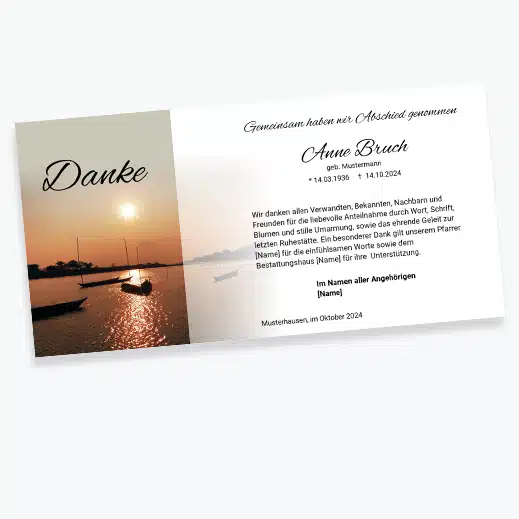 Trauer Danksagung drucken