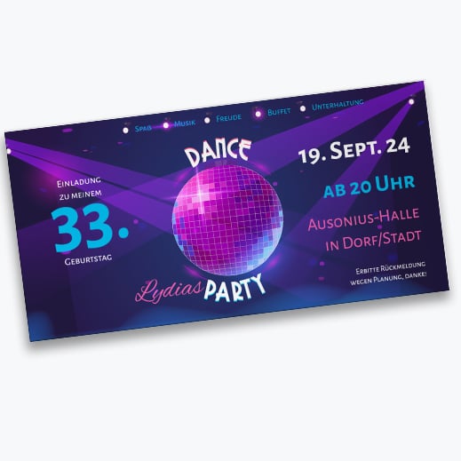 Einladung zur Dance Party