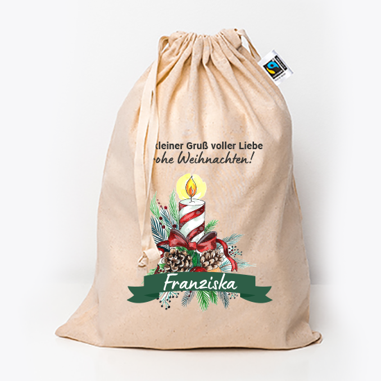 Nikolausgeschenk verpacken im Jutesack