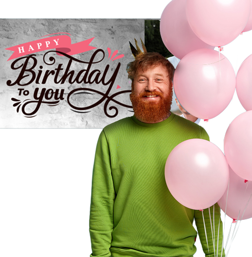 Geburtstagsbanner mit Ballons